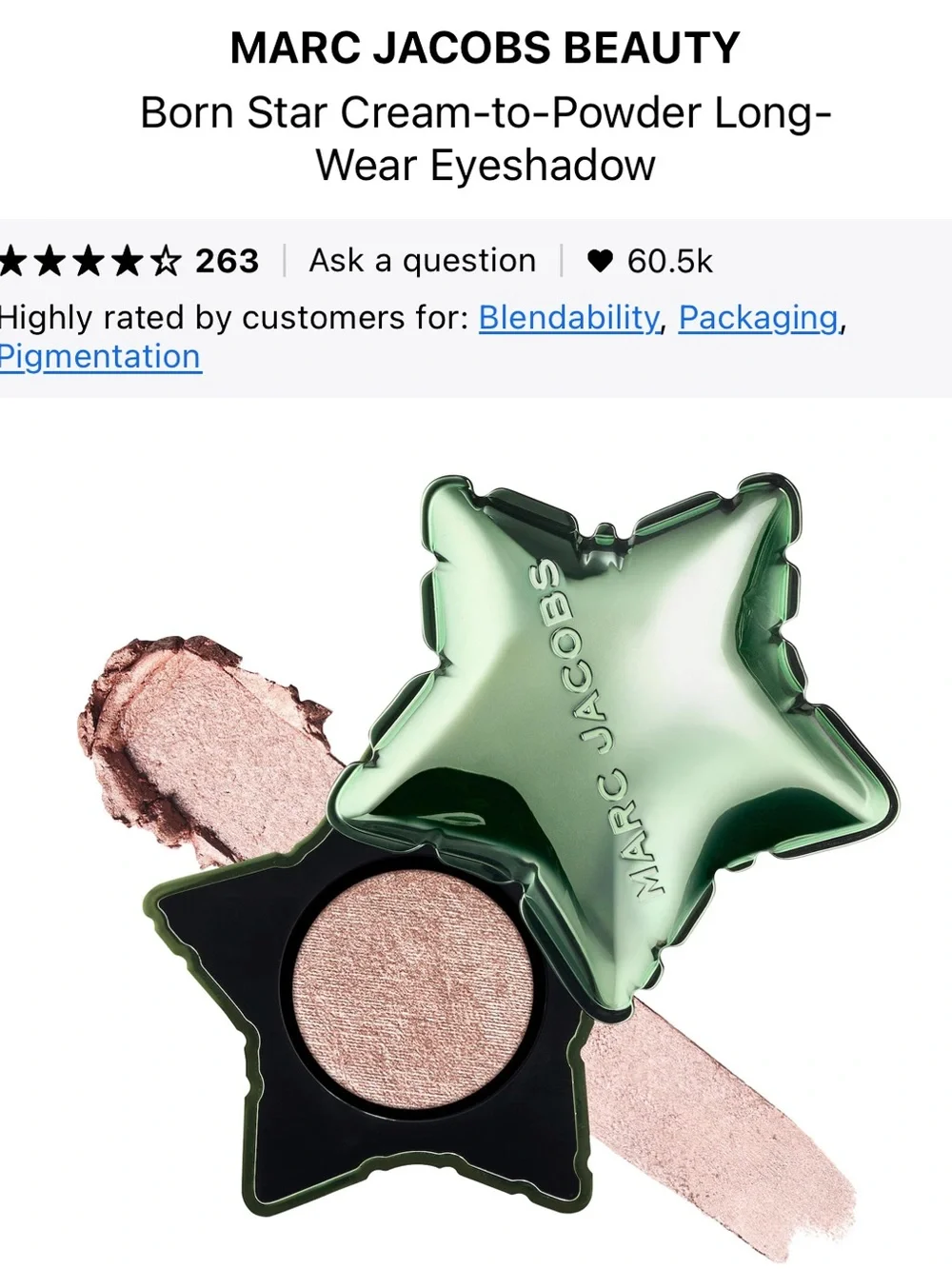 Marc Jacobs born star Metallic Champagne Star Eyeshadow